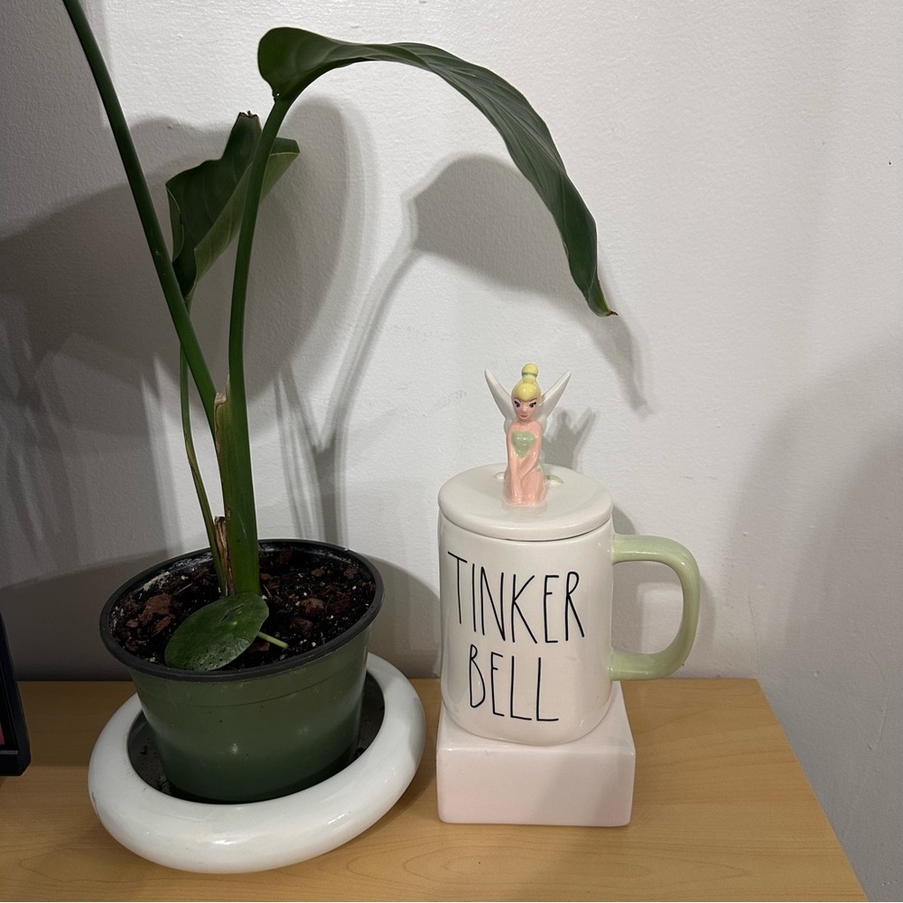 Rae Dunn Tinker Bell Mug with Lid and Figurine